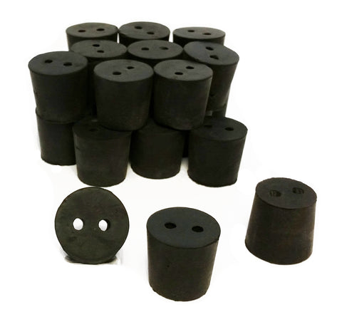 Rubber Stoppers, Size 5.5, 2-Hole. Case of 10-Pounds.