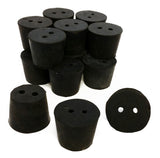 Rubber Stoppers, Size 6, 2-Hole. Case of 10-Pounds.