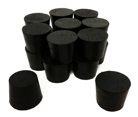 Rubber Stoppers, Size 6, Solid. Case 10-Pounds.