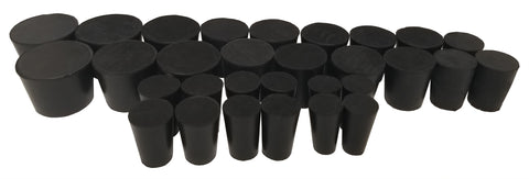 GSC International RS-SOLID-A Rubber Stopper Set. Solid Stoppers of Various Sizes.