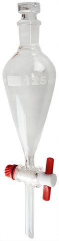 Separatory Funnel with PTFE Stopcock, 125ml Capacity by Go Science Crazy